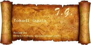 Tokodi Gyula névjegykártya
