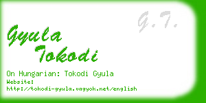 gyula tokodi business card